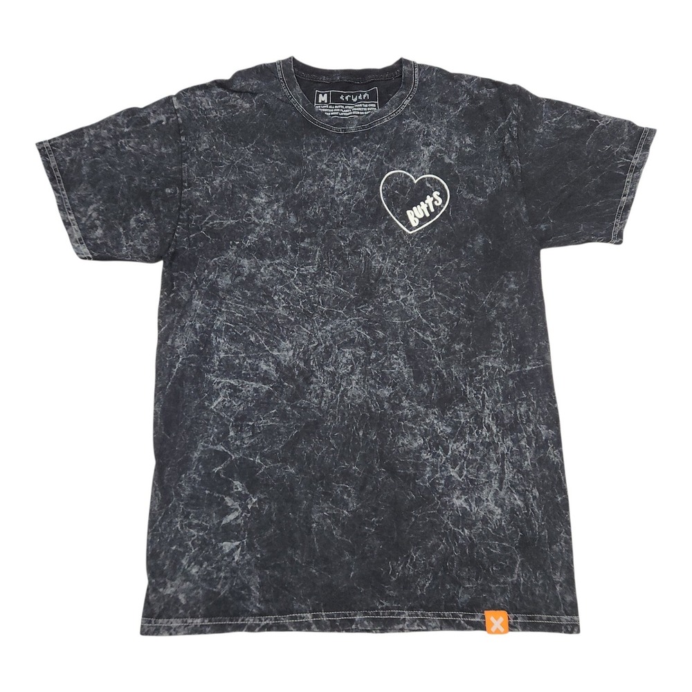 Truth Graphic T Shirt Sz M Gray Acid Wash Heart Butts Streetwear Casual